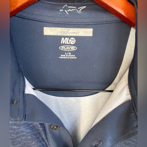 💙⛳️Greg Norman golf polo shirt size L in cool, subtle blue pattern. Excellent! - Picture 4 of 4